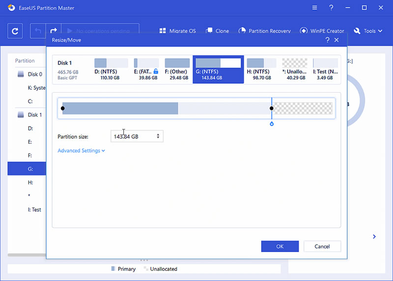 resize partition