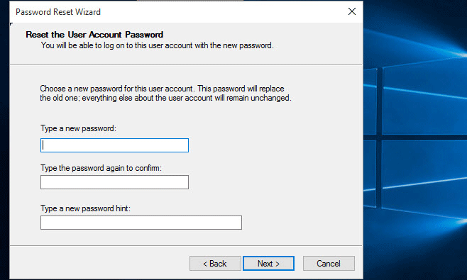 password reset